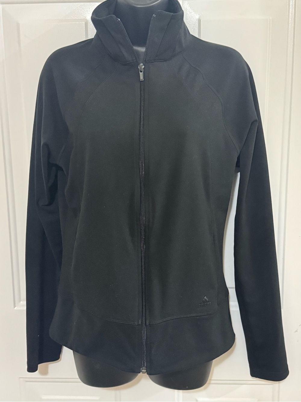 Adidas Women’s Pleated-Back Full-Zip Active Jacket / Golf Mid-Layer solid black
